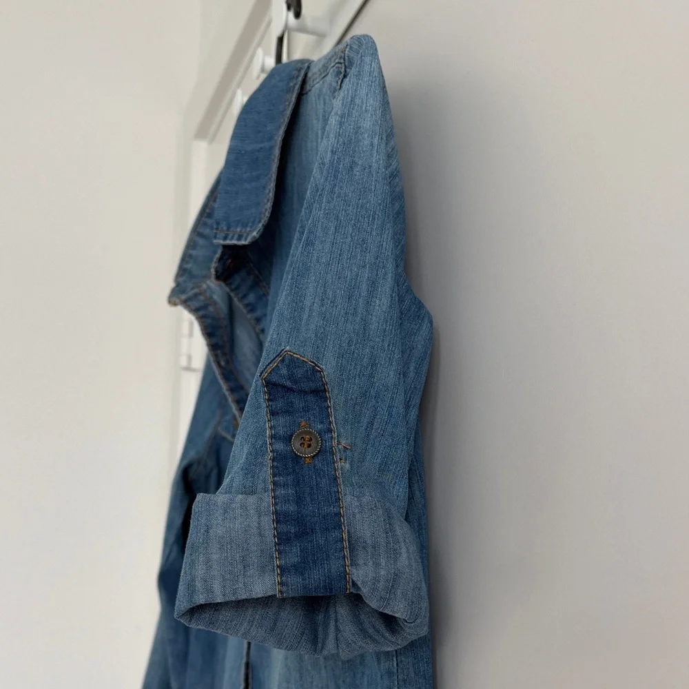 Denim Shirt Dress Above the Knee - Picture 10 of 16